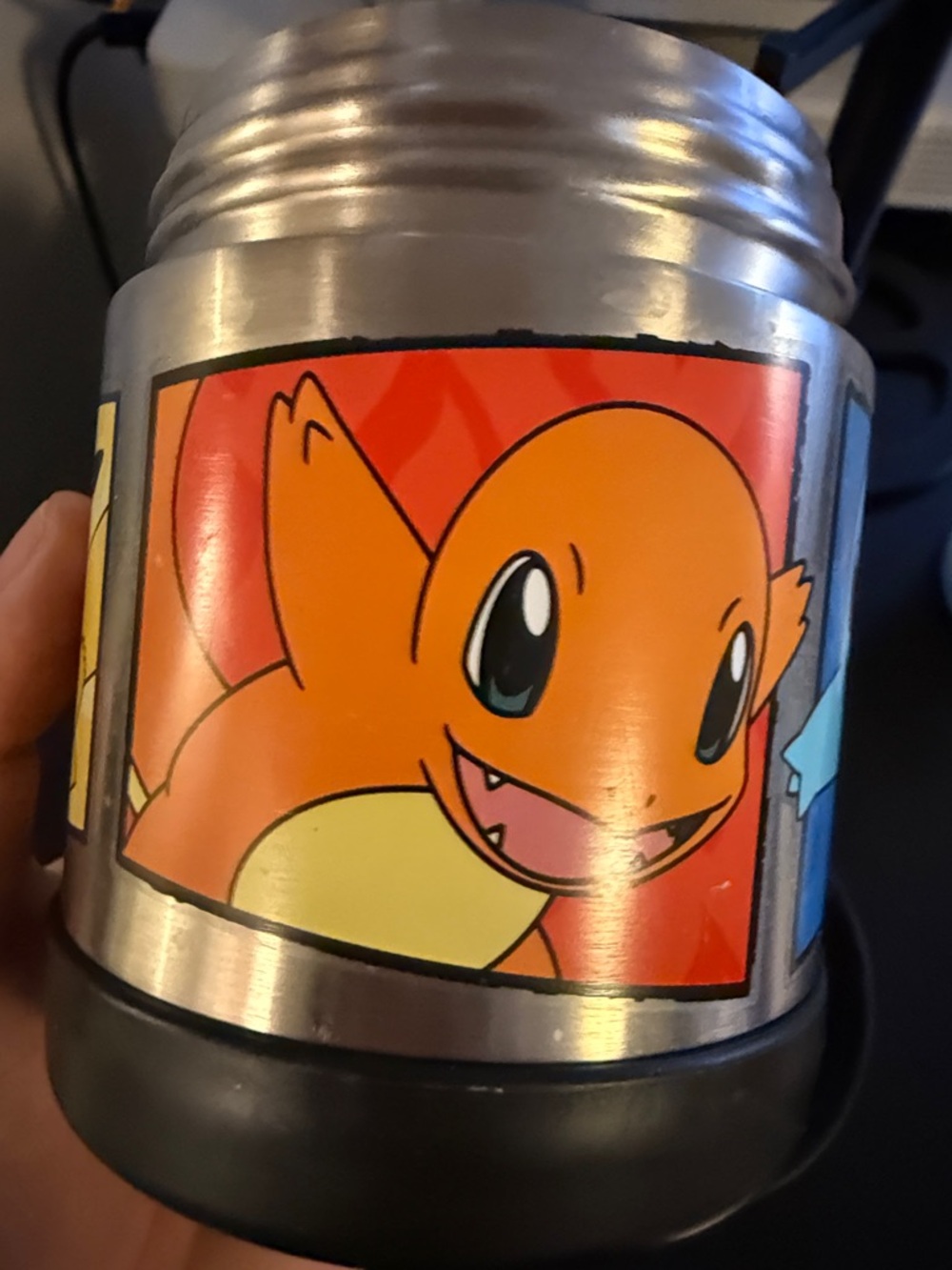Minecraft & Pokémon Insulated Food Jars - Black with Green and Orange Panels - Picture 6 of 10